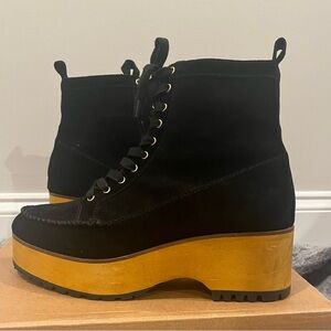 KELSI DAGGER Brooklyn Whip Clog Suede Booties (Black)